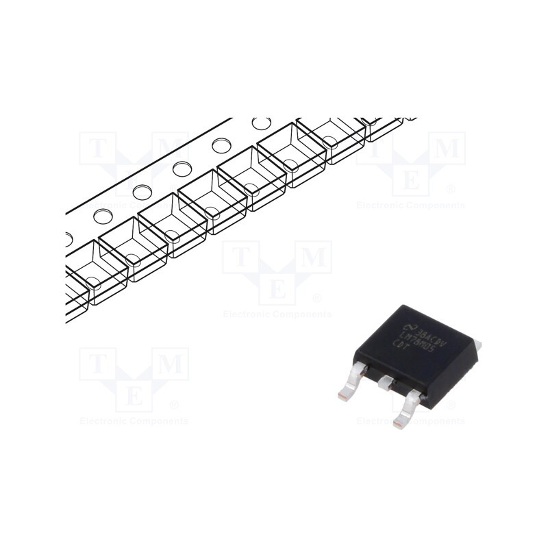 10 pcs : LM78M05CDTX/NOPB - IC: voltage regulator, linear,fixed, 5V, 0.5A, TO252, SMD, 0÷125°C