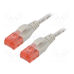 10 pcs : DK-1617-0025S - Patch cord, U/UTP, 6, stranded, Cu, LSZH, grey, 0.25m, 26AWG