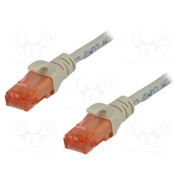 10 pcs : DK-1617-010 - Patch cord, U/UTP, 6, stranded, Cu, LSZH, grey, 1m, 26AWG