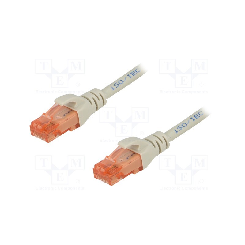 10 pcs : DK-1617-015 - Patch cord, U/UTP, 6, stranded, Cu, LSZH, grey, 1.5m, 26AWG