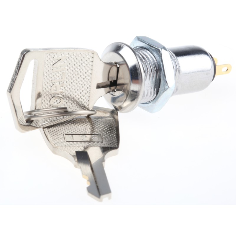 1 pcs - Key Switch, SPST, 500 mA @ 24 V 2-Way Flat, Random-Key