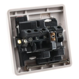 1 pcs - MK Electric White 1 Gang Plug Socket, 2 Poles, 13A, Type G - British, Indoor Use