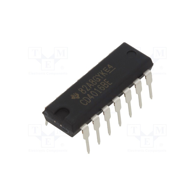 10 pcs : NTE4016B - IC: analog switch, multiplexer, Ch: 4, Outputs: 1, DIP14, 3÷18VDC