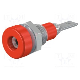 10 pcs : 23.0040-22 - Socket, 2mm banana, 10A, 23mm, red, soldered,on panel, insulated