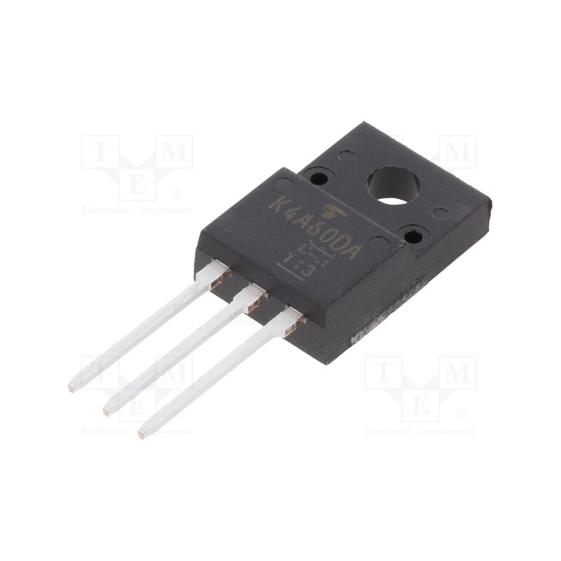 10 pcs : TK4A60DA(STA4,Q,M) - Transistor: N-MOSFET, unipolar, 600V, 3.5A, 35W, SC67