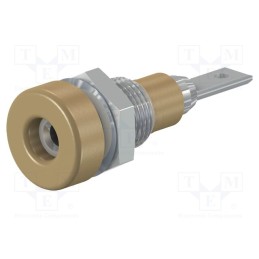 10 pcs : 23.0040-27 - Socket, 2mm banana, 10A, 23mm, brown, soldered,on panel, insulated