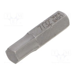 10 pcs : 5135079001 - Screwdriver bit, Hex Plus key, HEX 7/32', Overall len: 25mm