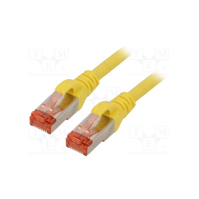 10 pcs : DK-1644-005/Y - Patch cord, S/FTP, 6, stranded, Cu, LSZH, yellow, 0.5m, 27AWG