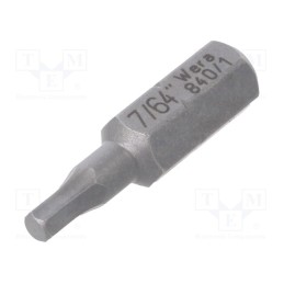 10 pcs : 5135078001 - Screwdriver bit, Hex Plus key, HEX 7/64', Overall len: 25mm