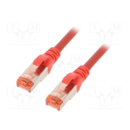10 pcs : DK-1644-010/R - Patch cord, S/FTP, 6, stranded, Cu, LSZH, red, 1m, 27AWG