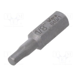 10 pcs : 5135073001 - Screwdriver bit, Hex Plus key, HEX 1/8', Overall len: 25mm
