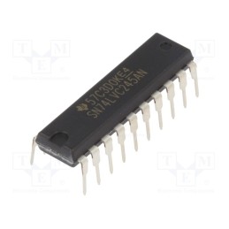 10 pcs : SN74LVC245AN - IC: digital, bus transceiver, Ch: 8, THT, DIP20, 1.65÷3.6VDC,