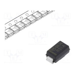 50 pcs : RS1A - Diode: rectifying, SMD, 50V, 1A, 150ns, SMA, Ufmax: 1.3V, Ifsm: 30A