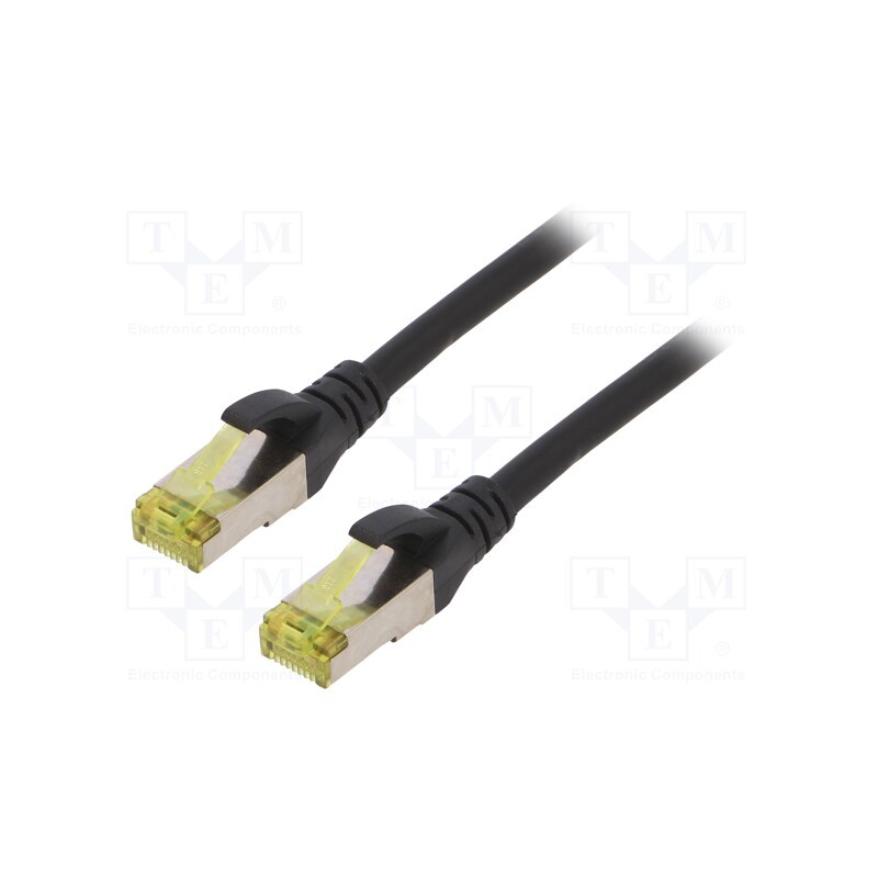 10 pcs : DK-1644-A-005/BL - Patch cord, S/FTP, 6a, stranded, Cu, LSZH, black, 0.5m, 26AWG
