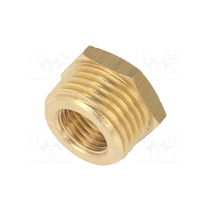 10 pcs : 901026238 - Thread adapter, brass, Ext.thread: 1/4', Int.thread: 1/2'