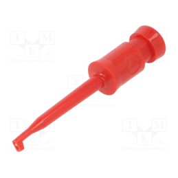 10 pcs : KLEPS 2 RT - Clip-on probe, hook type, 6A, 60VDC, red, Plating: gold-plated