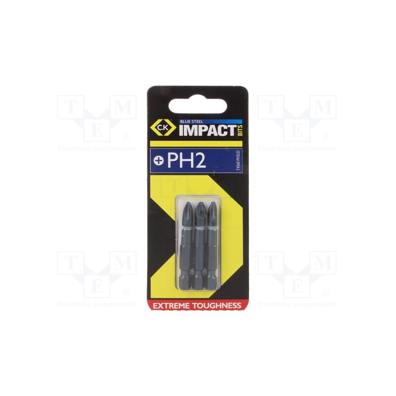 10 set : T4560 PH2LD - Screwdriver bit, Phillips, PH2, Overall len: 50mm, 3pcs.