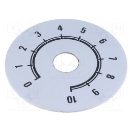 10 pcs : 220.105 - Scale, Range: 0 ÷ 10, Ø50mm, Øhole: 10mm, aluminium