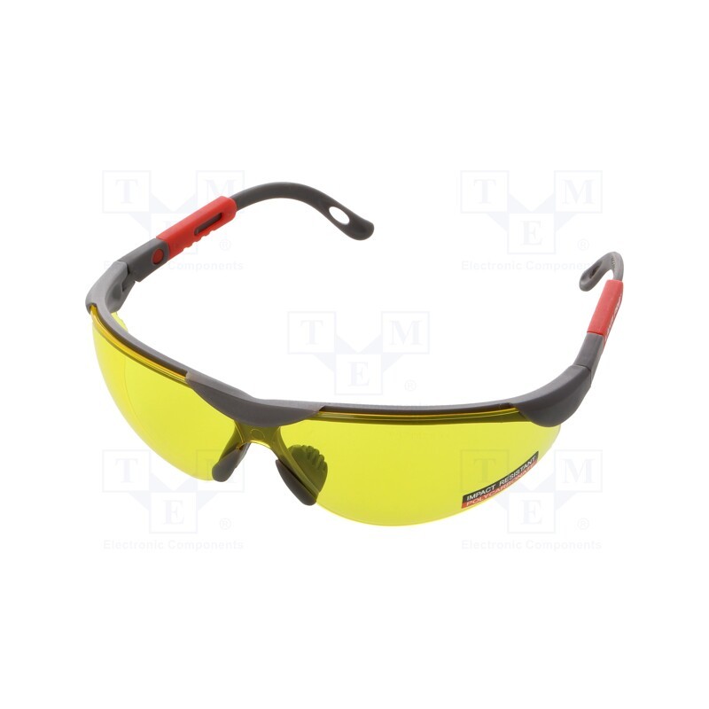 10 pcs : 46051 - Safety spectacles, Lens: yellow, Resistance to: UV rays