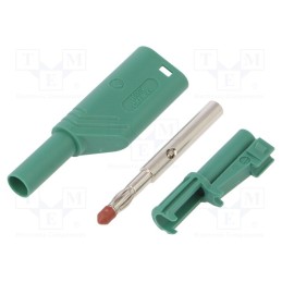 10 pcs : LAS S WS GN - Plug, 4mm banana, 24A, 1kVDC, green, 0.5÷2.5mm2, on cable, 3mΩ