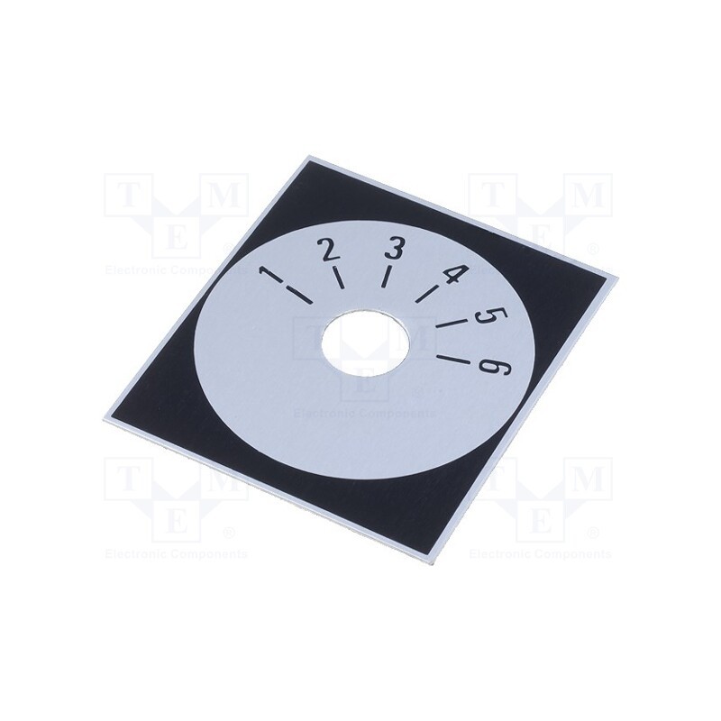 10 pcs : 220.306 - Scale, Range: 1 ÷ 6, 48x42mm, Øhole: 10mm, aluminium