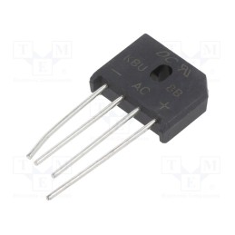10 pcs : KBU8B - Bridge rectifier: single-phase, Urmax: 100V, If: 8A, Ifsm: 175A