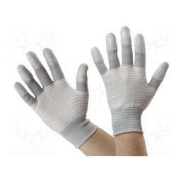 10 set : 109-0462 - Protective gloves, ESD, L, polyamide,polyurethane,carbon fiber
