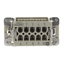 1 pcs - HARTING Heavy Duty Power Connector Insert, 16A, Male, Han E Series, 10 Contacts
