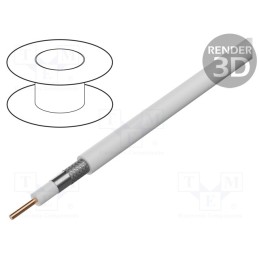 20 m : DK-RG6-5 - Wire: coaxial, RG6, solid, Cu, PVC, white, 500m, Øcable: 7mm