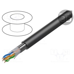 20 m : DK-TP522 - Wire, F/UTP, 4x2x24AWG, 5e, for direct burial,outdoor, solid, Cu