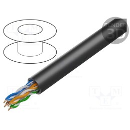 20 m : DK-TP612 - Wire, U/UTP, 4x2x23AWG, 6, for direct burial,outdoor, solid, Cu, PE