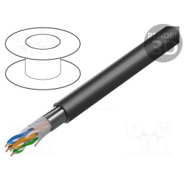 20 m : DK-TP622 - Wire, F/UTP, 4x2x23AWG, 6, for direct burial,outdoor, solid, Cu, PE