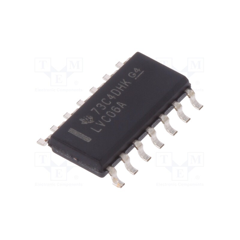 10 pcs : SN74LVC06AD - IC: digital, buffer,inverting,line driver, Ch: 6, SMD, SO14, 74LVC