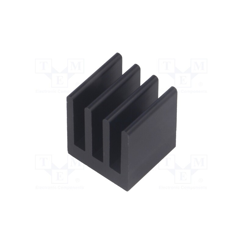 10 pcs : ICKSMDK13SA - Heatsink: extruded, black, L: 13mm, W: 13.5mm, H: 15.24mm, 21.5K/W