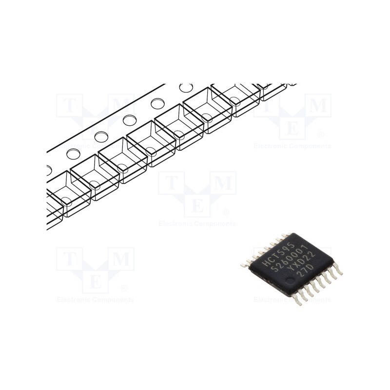 10 pcs : 74HCT595PW,118 - IC: digital, CMOS, SMD, TSSOP16, 4.5÷5.5VDC, HCT, -40÷125°C