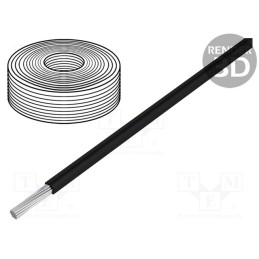 10 rol : 105-1 - Wire, 0.2mm2, solid, Cu, PVC, black, 60V, 10m, 1x0.2mm2