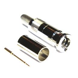 1 pcs - COAX Connectors, Plug Cable Mount Micro BNC Connector, 75Ω, Crimp Termination, Straight Body