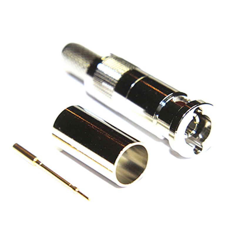 1 pcs - COAX Connectors, Plug Cable Mount Micro BNC Connector, 75Ω, Crimp Termination, Straight Body