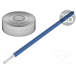 10 rol : 110-2 - Wire, stranded, Cu, 0.04mm2, PVC, blue, 60V, 10m, 1x0.04mm2