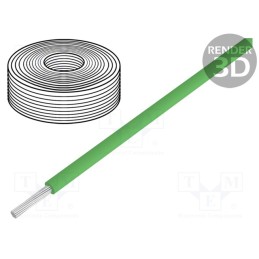 10 rol : 110-4 - Wire, stranded, Cu, 0.04mm2, PVC, green, 60V, 10m, 1x0.04mm2