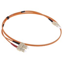 1 pcs - RS PRO SC to SC Duplex Multi Mode OM1 Fibre Optic Cable, 62.5/125μm, Orange, 1m
