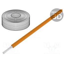 10 rol : 110-7 - Wire, stranded, Cu, 0.04mm2, PVC, orange, 60V, 10m, 1x0.04mm2