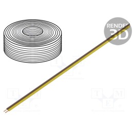 10 rol : 114-38 - Wire, LiYz, 2x0.08mm2, 60V, Package: 5m, Cu, stranded, brown,yellow