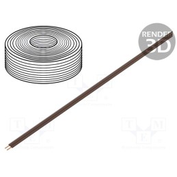 10 rol : 114-88 - Wire, LiYz, 2x0.08mm2, 60V, Package: 5m, Cu, stranded, brown