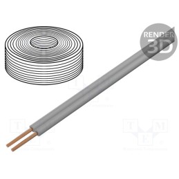 10 rol : 114-99 - Wire, LiYz, 2x0.08mm2, 60V, Package: 5m, Cu, stranded, grey
