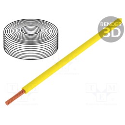 10 rol : 118-3 - Wire, stranded, Cu, 0.14mm2, PVC, yellow, 60V, 10m, 1x0.14mm2