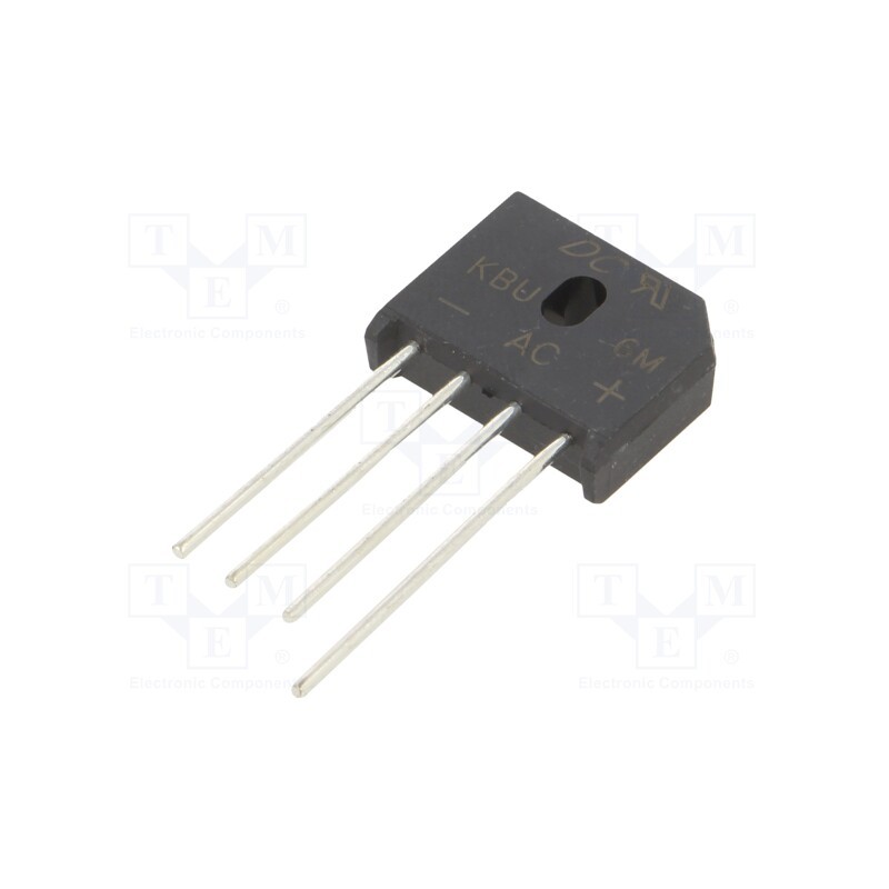 10 pcs : KBU6M - Bridge rectifier: single-phase, Urmax: 1kV, If: 6A, Ifsm: 150A, flat