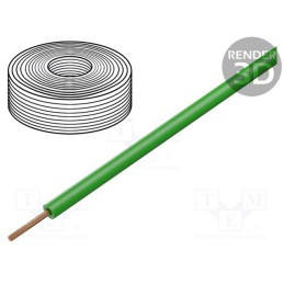 10 rol : 125-014 - Wire, stranded, Cu, 0.25mm2, PVC, green, 100V, 10m, Class: 5