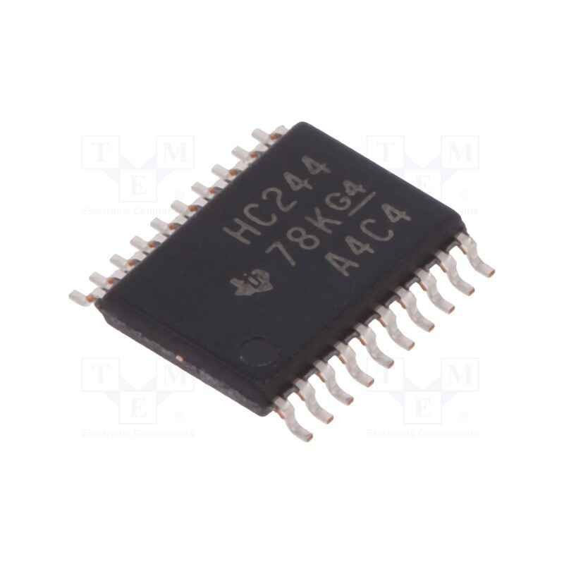10 pcs : SN74HC244PW - IC: digital, buffer,non-inverting,line driver, Ch: 8, SMD, TSSOP20