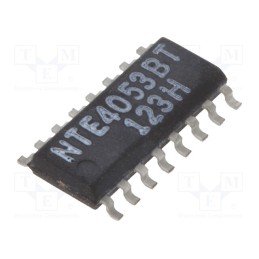10 pcs : NTE4053BT - IC: analog switch, multiplexer, SO16, 3÷18VDC, 600uA, CMOS